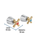 Juego de 2 manerales grandes, cruceta, Cromo-Oro, Foset Aqua