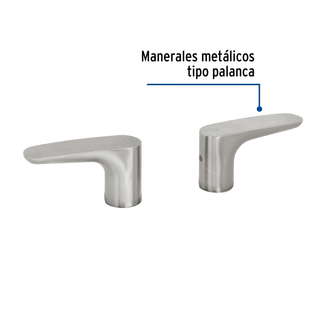 Juego de 2 manerales para lavabo, satin, Foset Riviera