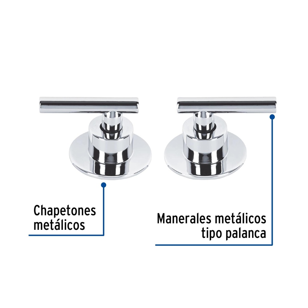 Juego de 2 manerales para regadera, palanca, cromo, Tubig