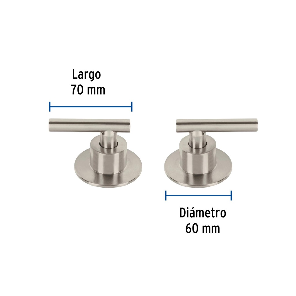 Juego de 2 manerales para regadera, palanca, satín, Tubig