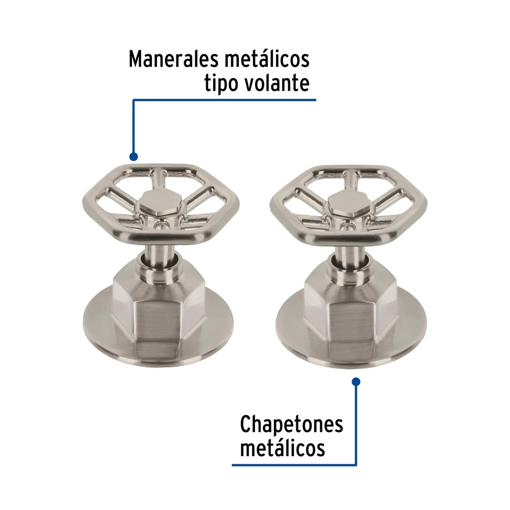 Juego de 2 manerales para regadera, volante, satín, Tubig