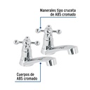 Juego 2 llaves para lavabo, ABS, manerales cruceta, Basic