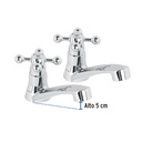 Juego 2 llaves para lavabo, ABS, manerales cruceta, Basic