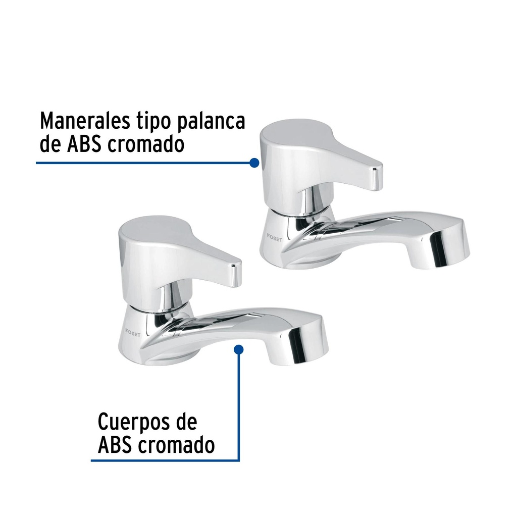 Juego 2 llaves para lavabo, ABS, manerales palanca, Basic