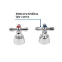 Juego 2 manerales cruceta para lavabo, Foset Aqua