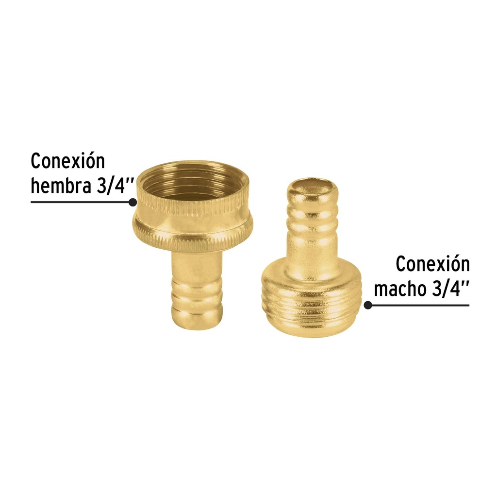 Juego conectores 1/2' macho/hembra de latón laminado, Pretul