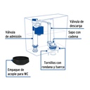 Jgo de reparación p/WC, c/válv ajuste y tornillos metálicos