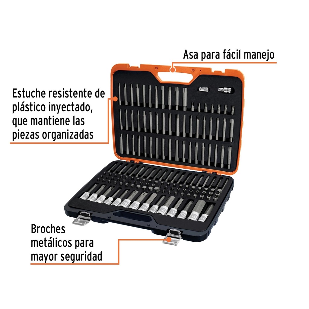 Jgo profesional de puntas y dados con punta p/mécanica 150pz