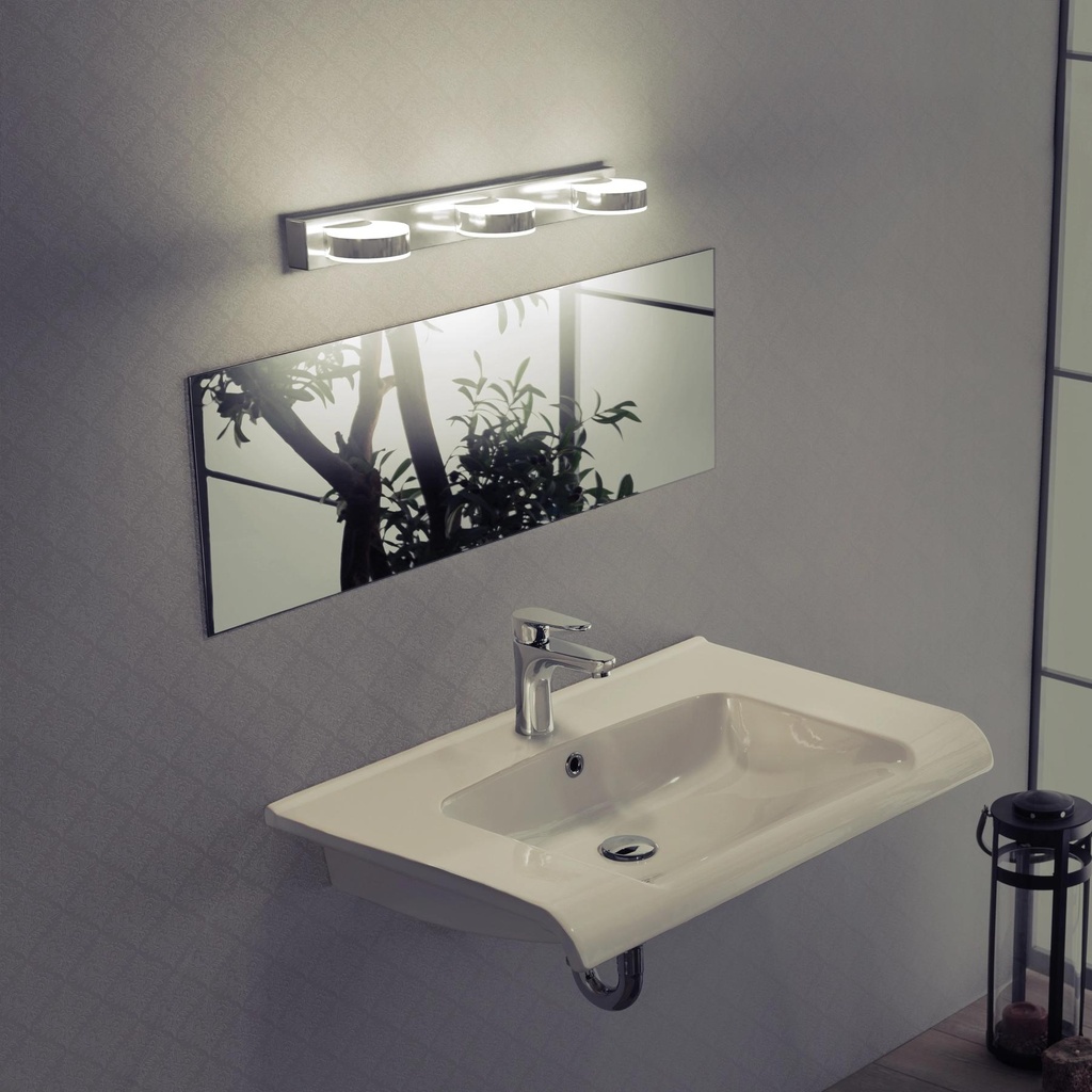 Arbotante decorativo de LED 10 W con 3 spots para baño