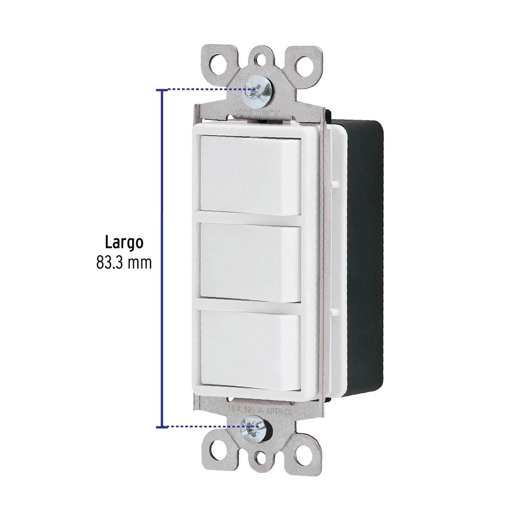 Interruptor triple, línea Classic, Volteck