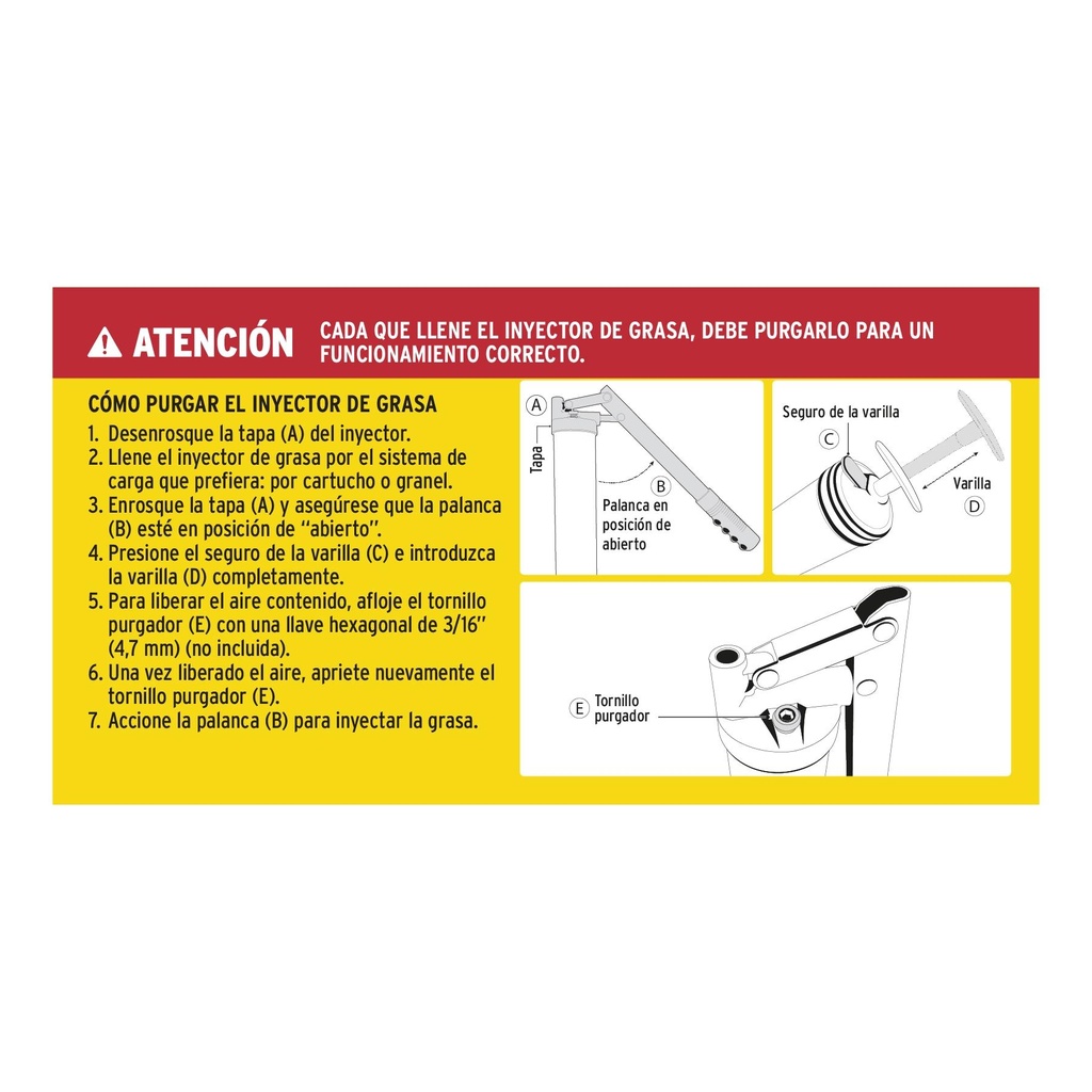 Inyectora de grasa 14 oz, 10000 PSI con grip antiderrapante