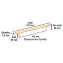 Jaladera de 192mm estilo 'Cilindro' acabado latón brillante