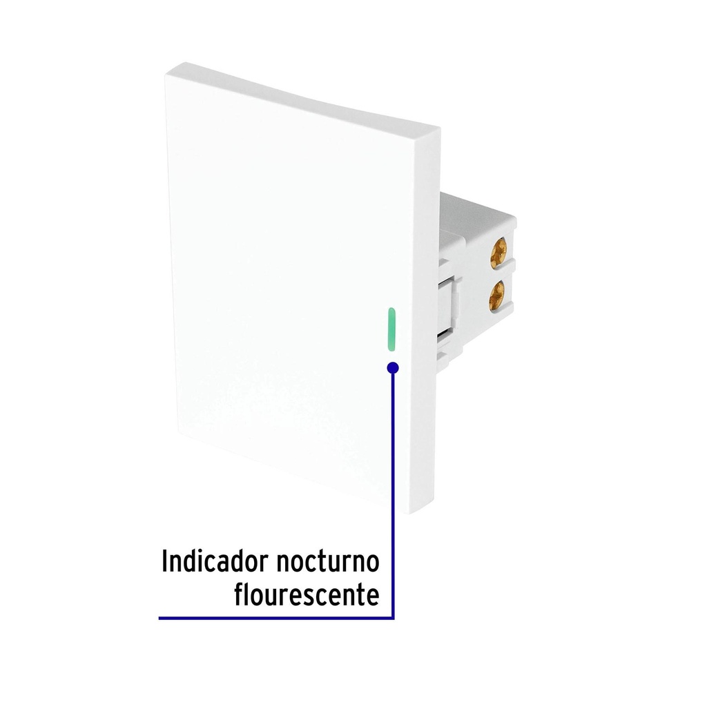 Interruptor sencillo blanco de 3 módulos, línea Lisboa