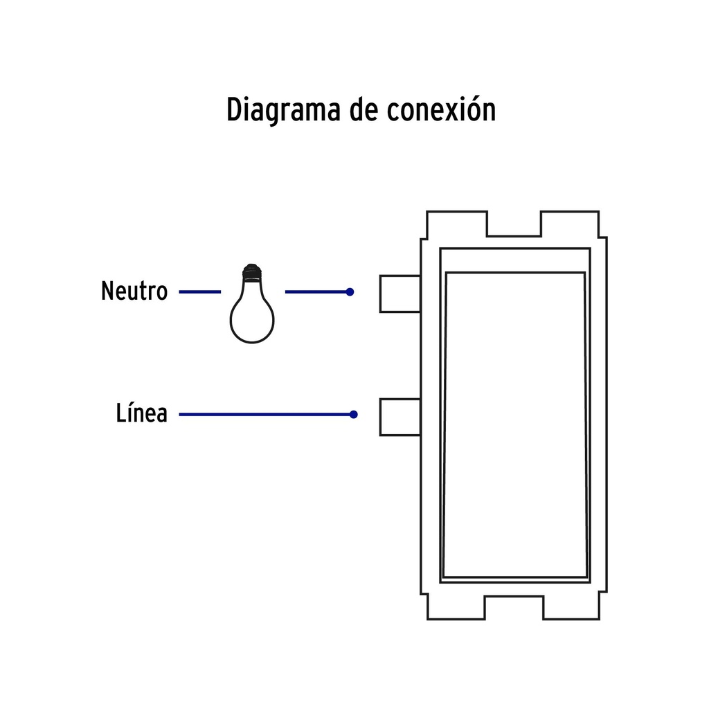 Interruptor sencillo con luz piloto, línea Italiana, blanco