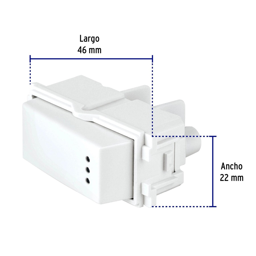 Interruptor de 3 vías con luz piloto, línea Italiana, blanco