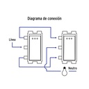 Interruptor de 3 vías con luz piloto, línea Italiana, blanco