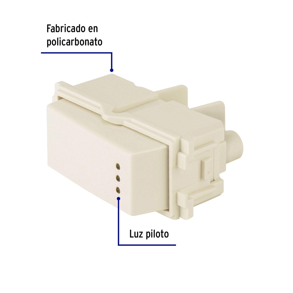 Interruptor de 3 vías con luz piloto, línea Italiana, marfil