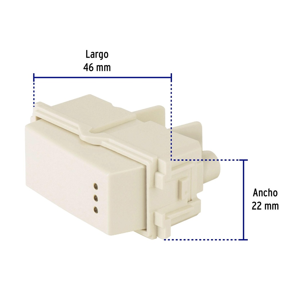 Interruptor de 3 vías con luz piloto, línea Italiana, marfil