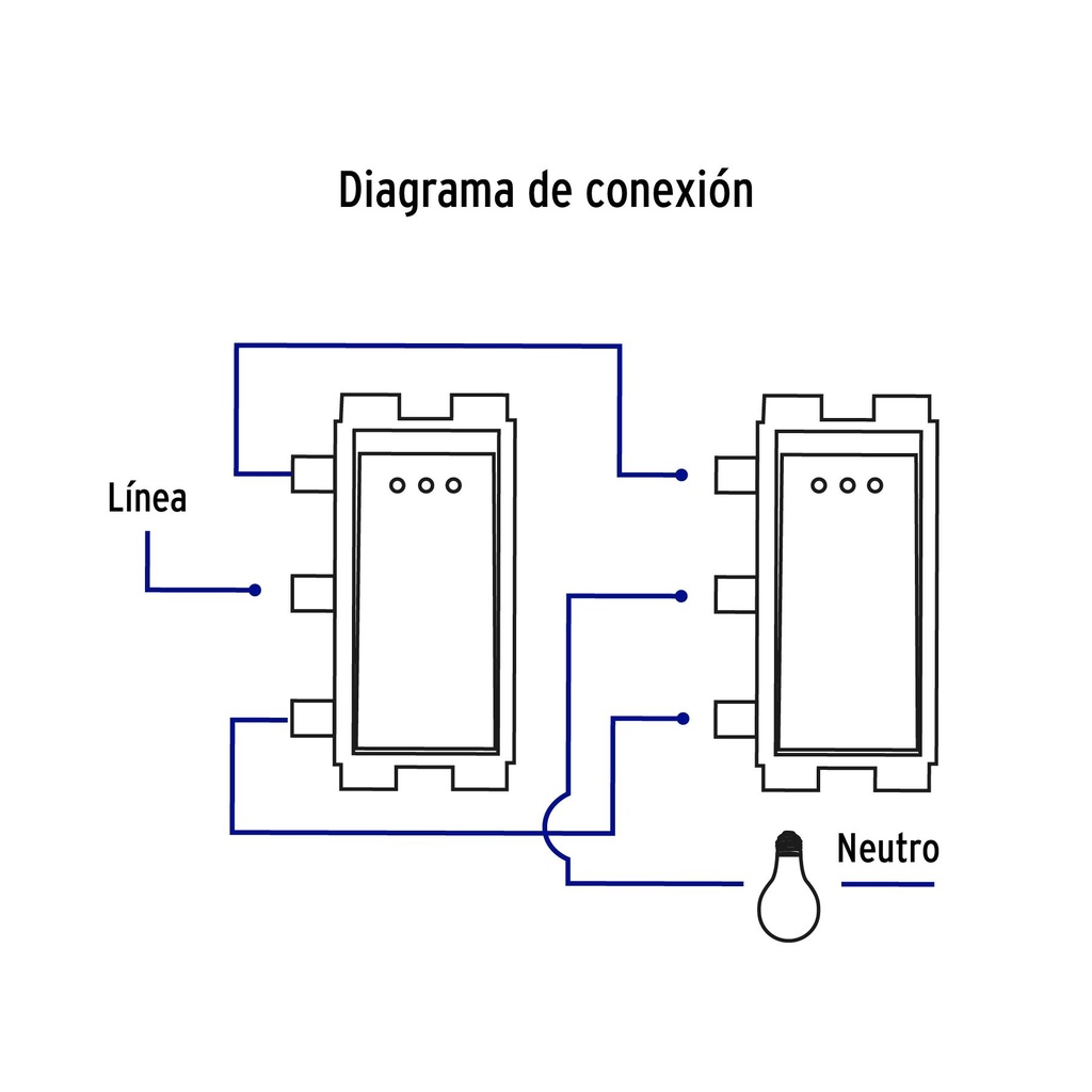 Interruptor de 3 vías con luz piloto, línea Italiana, marfil