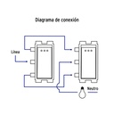 Interruptor de 3 vías con luz piloto, línea Italiana, marfil