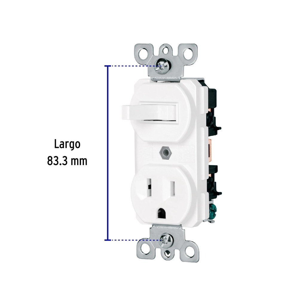 Interruptor de palanca con contacto, Standard, blanco