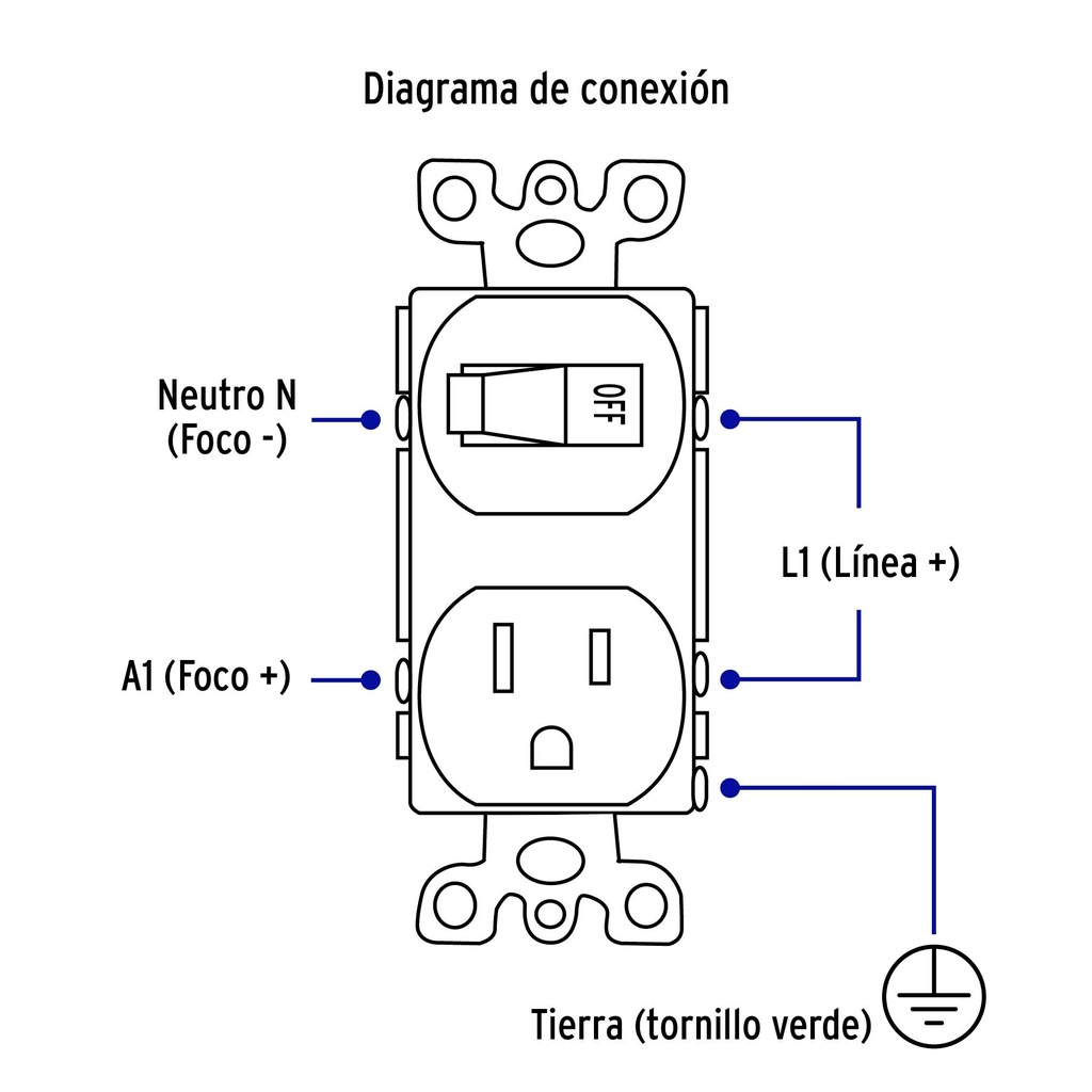 Interruptor de palanca con contacto, Standard, blanco