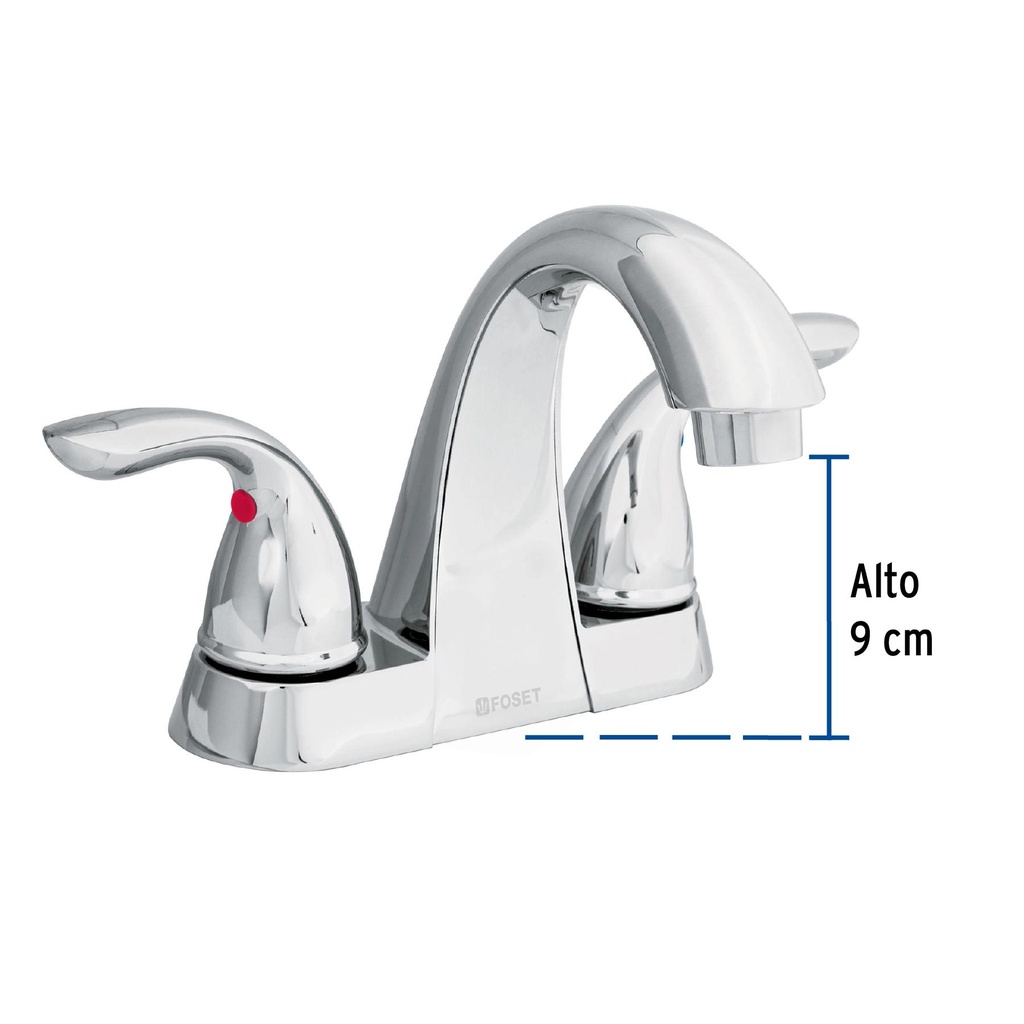 Mezcladora 4' cuello alto para lavabo, Foset Aero