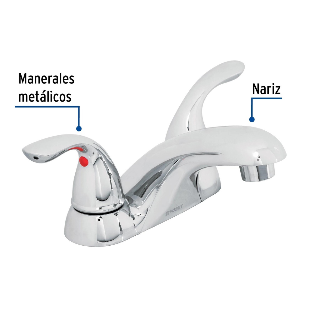 Mezcladora 4' nariz larga para lavabo, Foset Aero