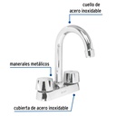 Mezcladora 4' para lavabo, cuello bar, cartucho compresión