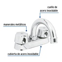 Mezcladora 4' para lavabo, cuello curvo, cartucho compresión