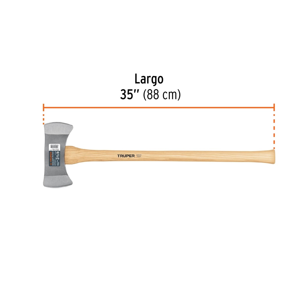 Hacha doble Michigan 3-1/2 lbs, mango de hickory 35', Truper