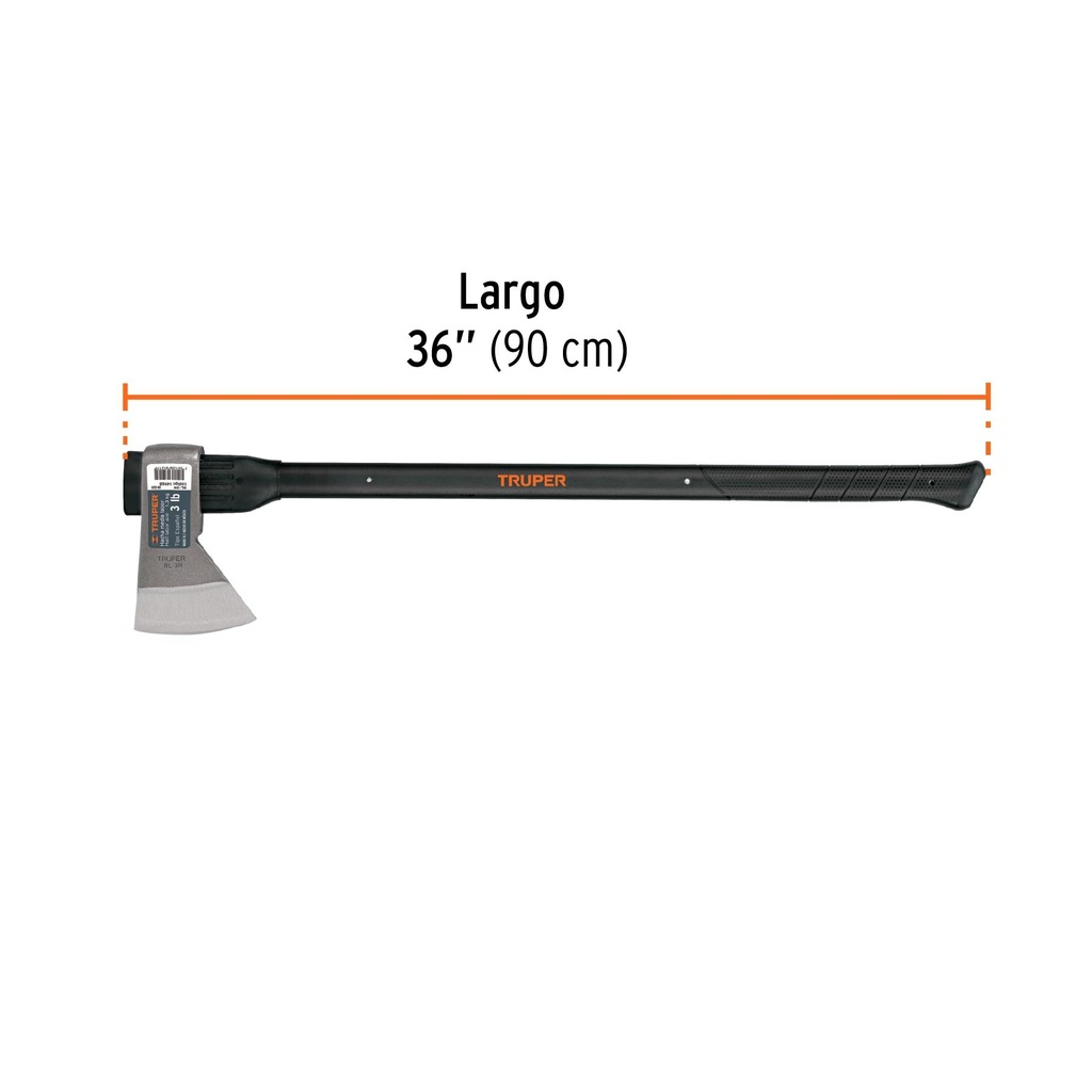 Hacha media labor 3 lb mango de 36', Truper