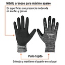 Guantes de nylon recubiertos de nitrilo arenoso, CH, Truper