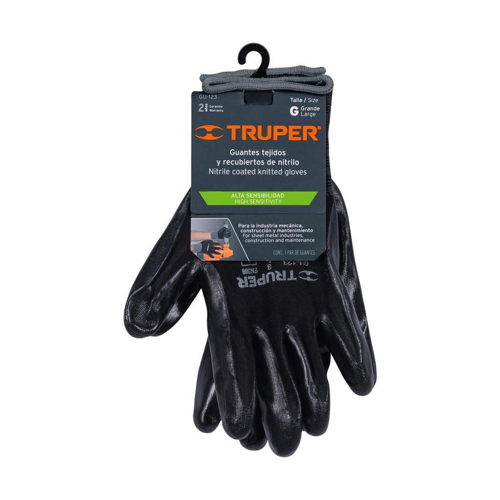 Guantes de nylon recubiertos de nitrilo, G, Truper