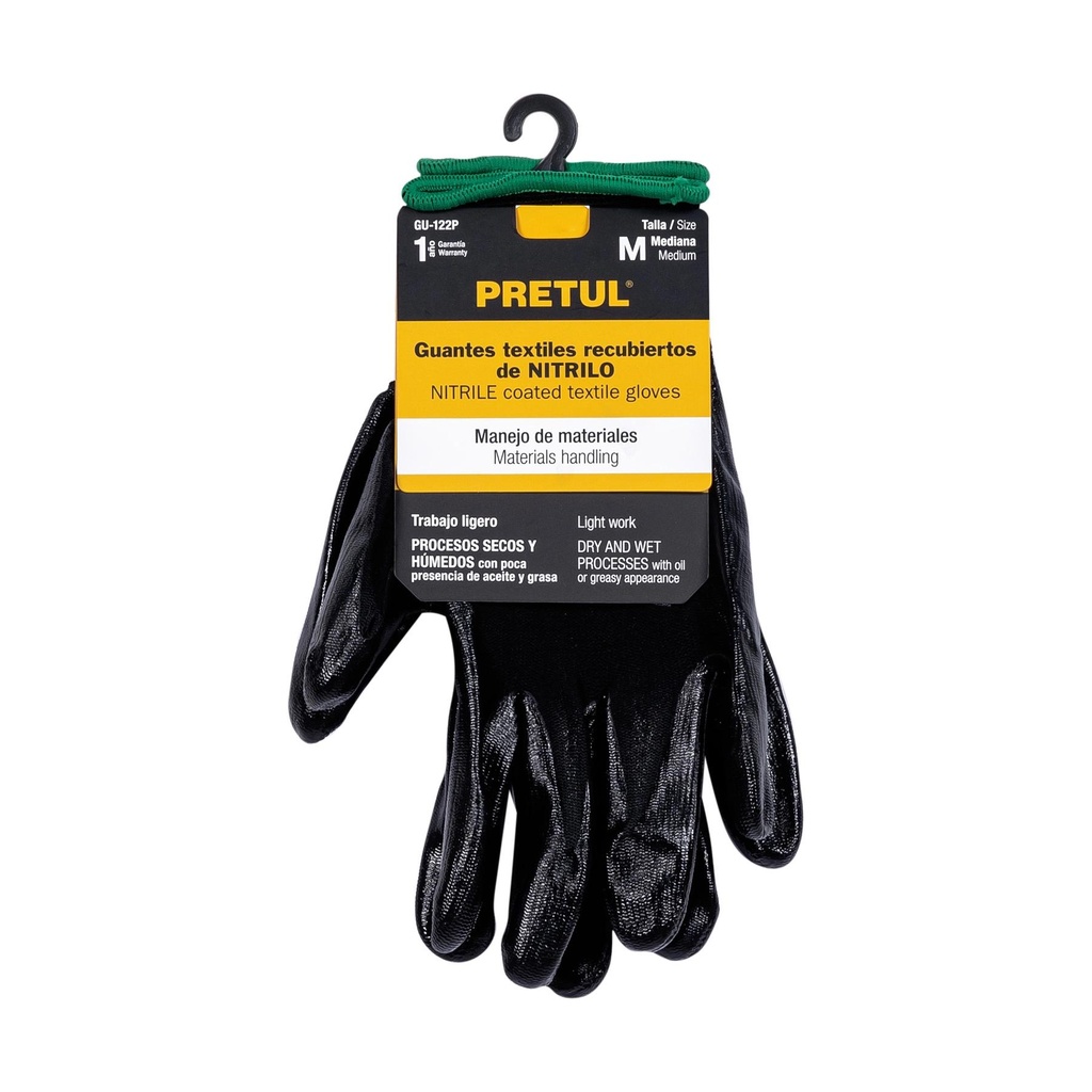 Guantes de nylon recubiertos de nitrilo, M, Pretul