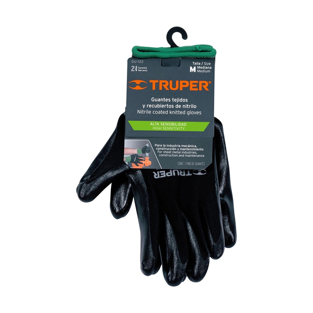 Guantes de nylon recubiertos de nitrilo, M, Truper