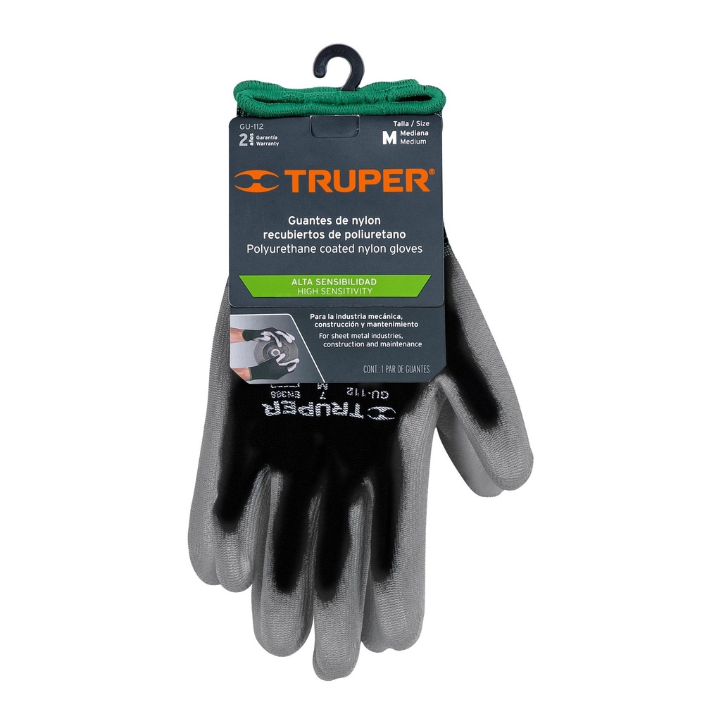 Guantes de nylon recubiertos de poliuretano, M, Truper