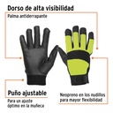 Guantes mecánico, alta visibilidad, palma poliuretano, verde