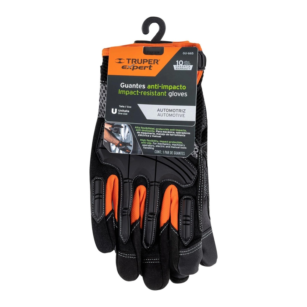 Guantes para mecánicos con protección anti-impacto, Truper