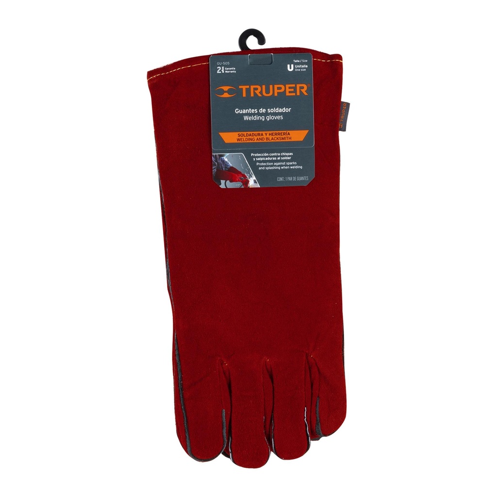 Guantes rojos para soldador, Truper