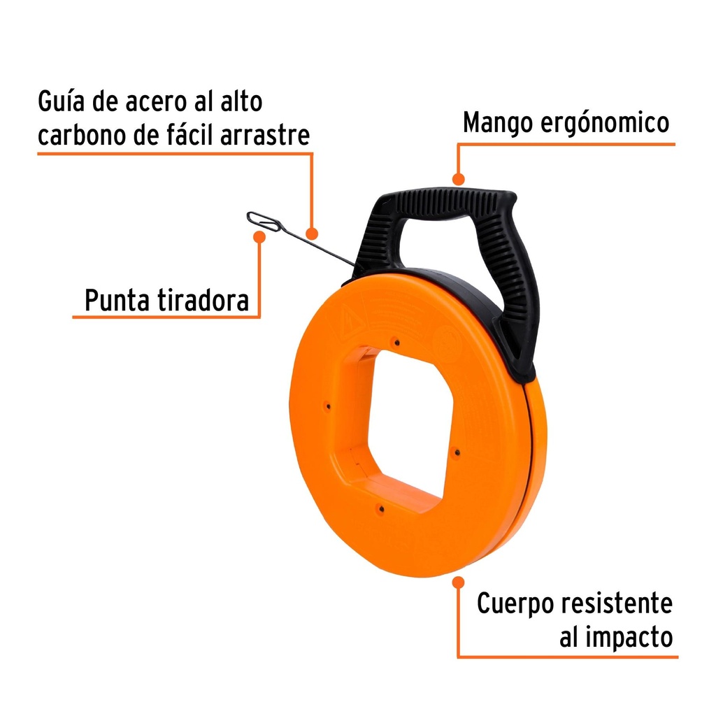 Guía de acero de 15 m para cable, Truper