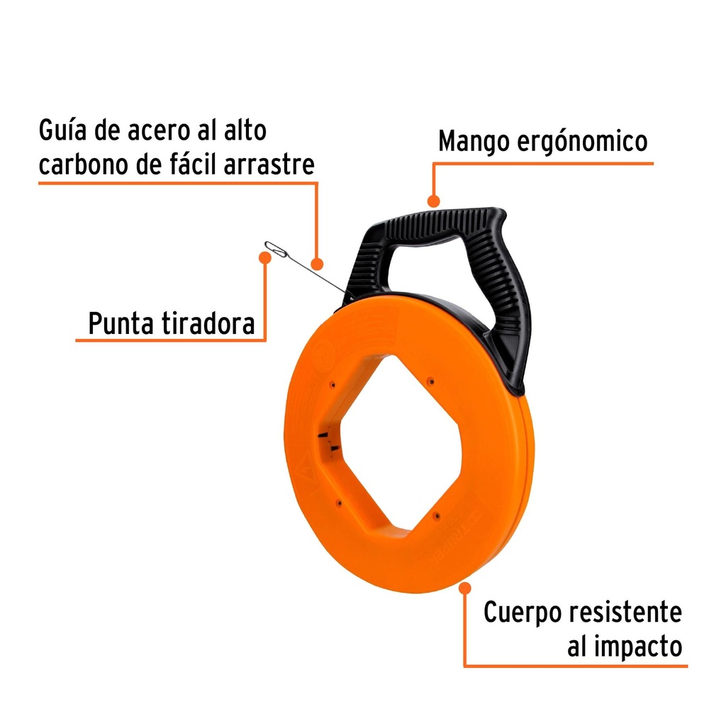 Guía de acero de 30 m para cable, Truper