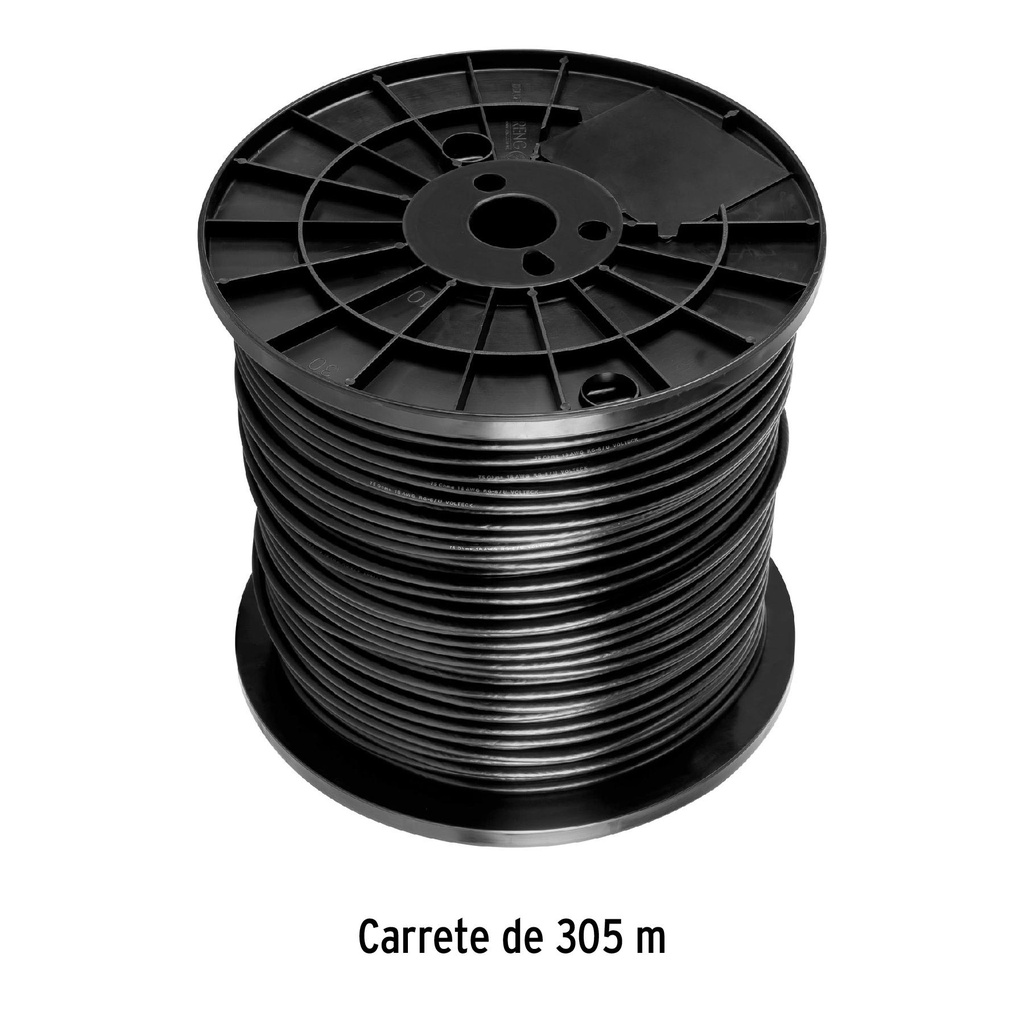 Metro de cable coaxial RG6 en carrete de 300 m, Volteck