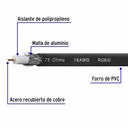 Metro de cable coaxial RG6 en rollo de 100 m, Volteck