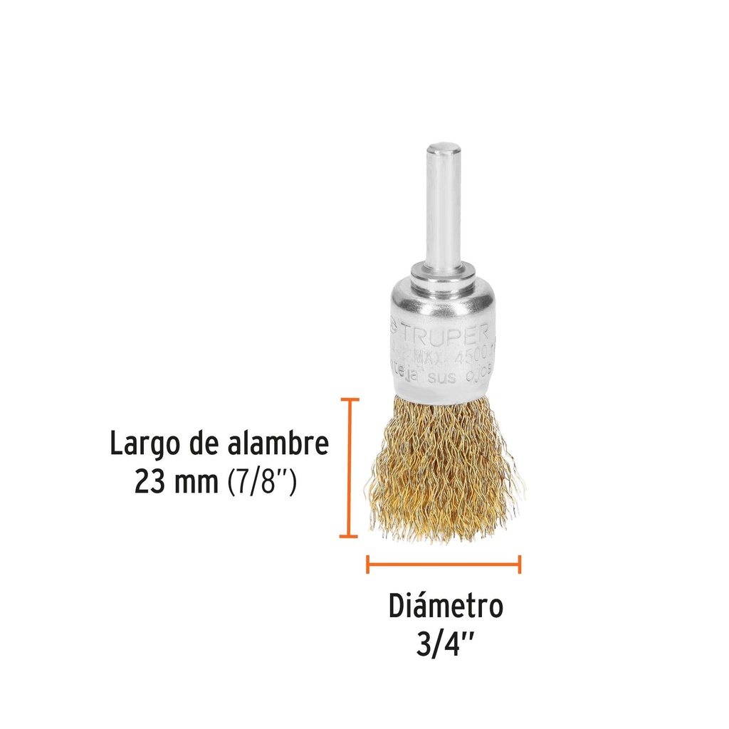 Carda de copa 3/4' alambre grueso para taladro, Truper