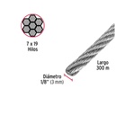 Metro de cable flexible 1/8' de acero 7x19 hilos, 300 m