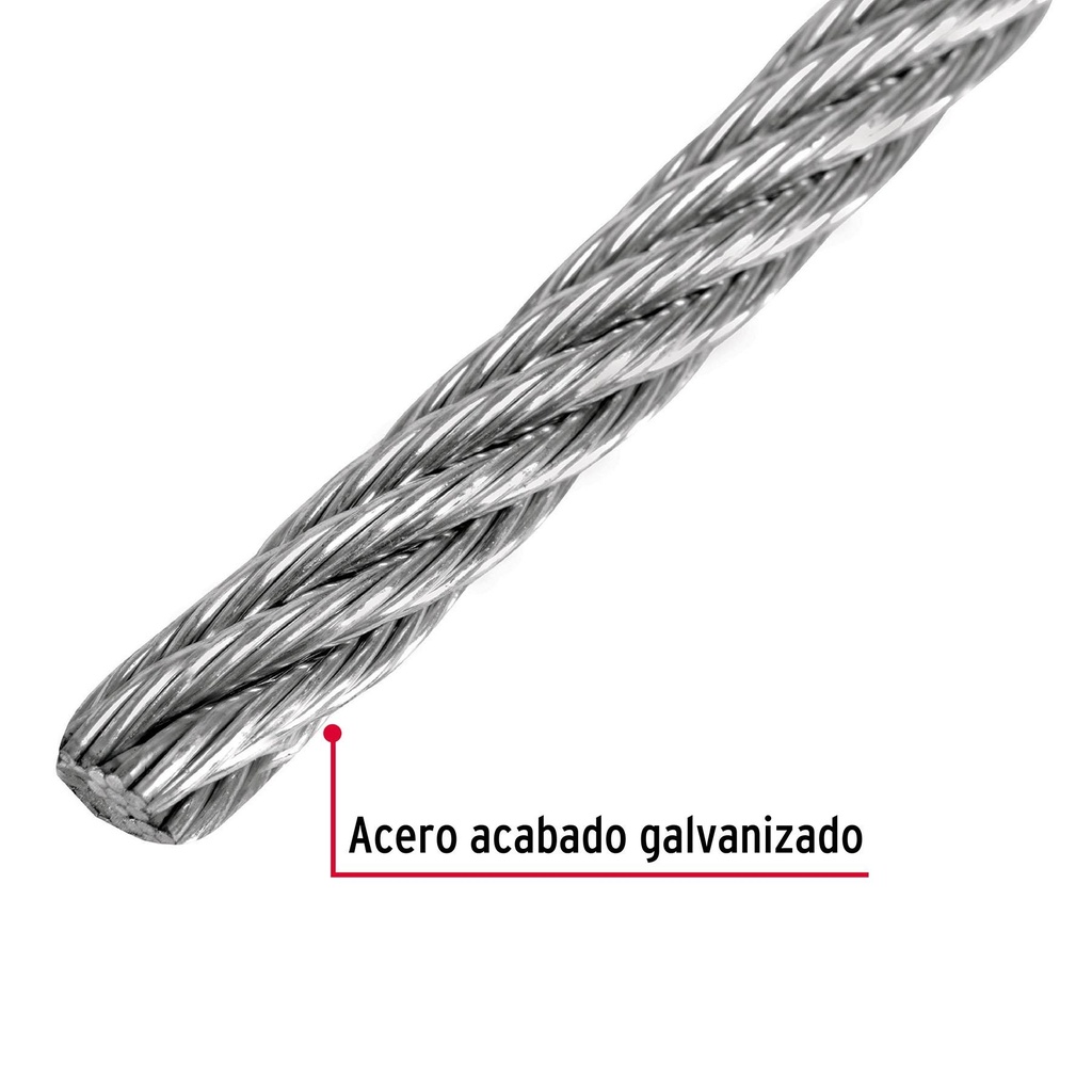 Metro de cable flexible 3/16' de acero 7x19 hilos, 300 m