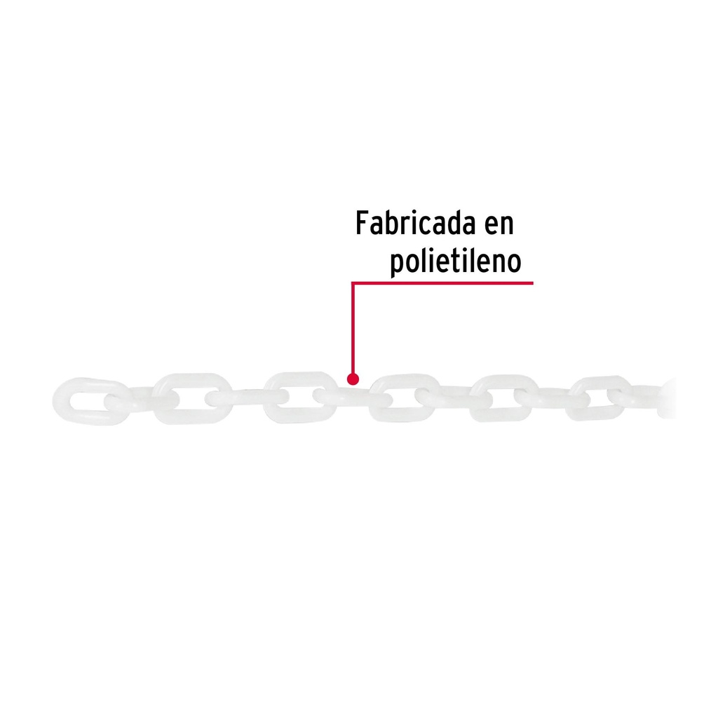 Metro de cadena de 3 mm de plástico blanca, carrete de 50 m