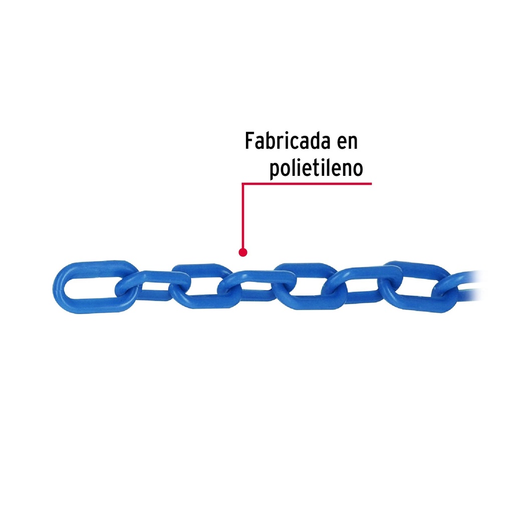 Metro de cadena de 5 mm de plástico azul, carrete de 25 m