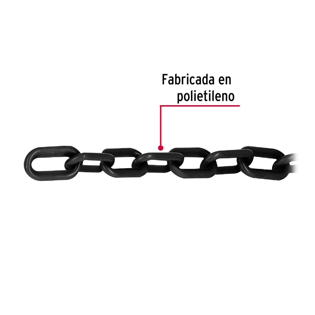 Metro de cadena de 5 mm de plástico negra, carrete de 25 m